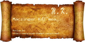 Maczinger Kámea névjegykártya
